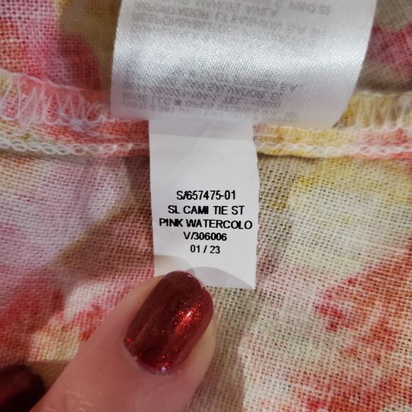 Old Navy Fit & Flare Linen Blend Smocked Tie-Shoulder Mini Cami Dress Size XL - Picture 11 of 15